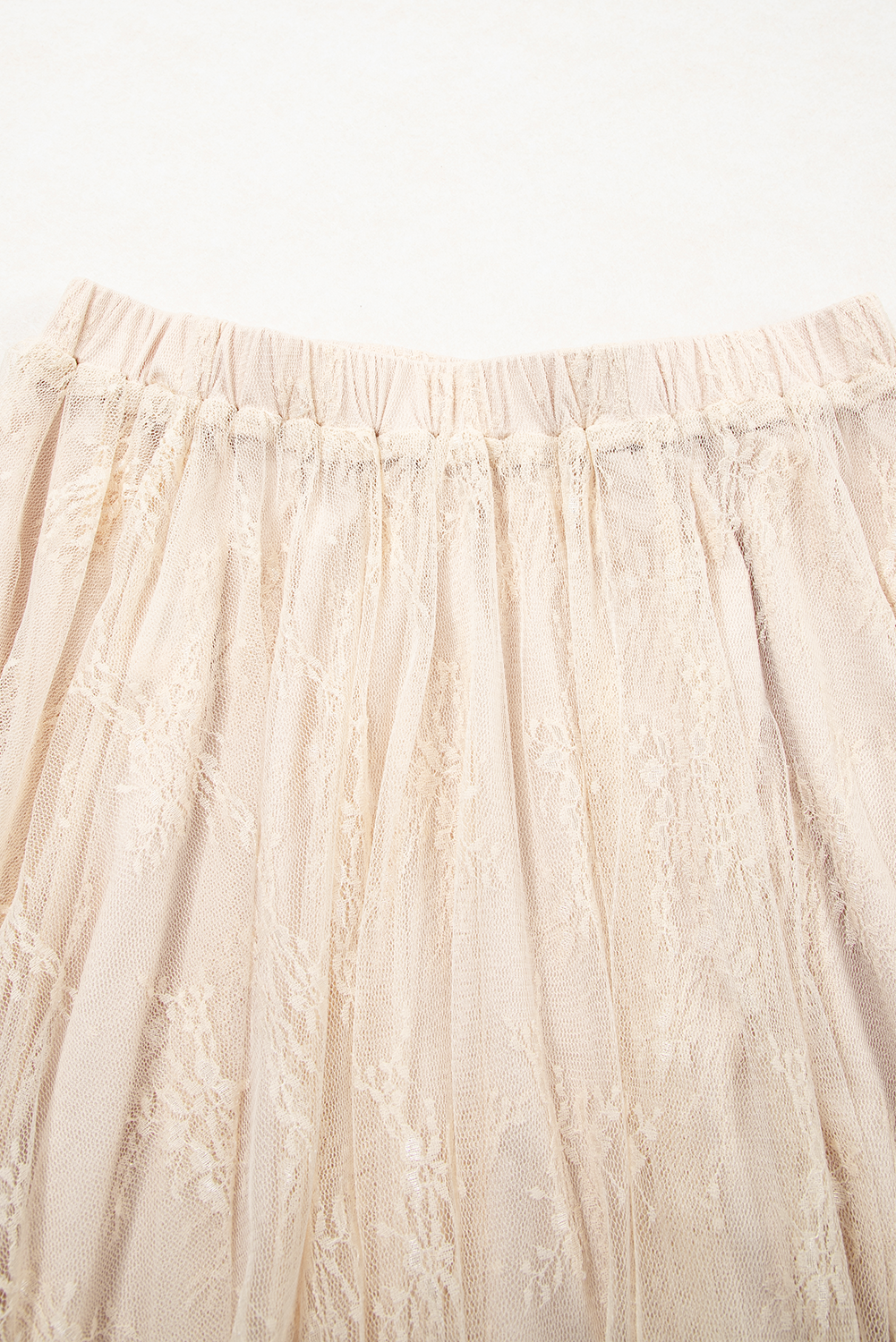 Apricot Lace Cascading Tiered High Waist Maxi Skirt - loveforevers