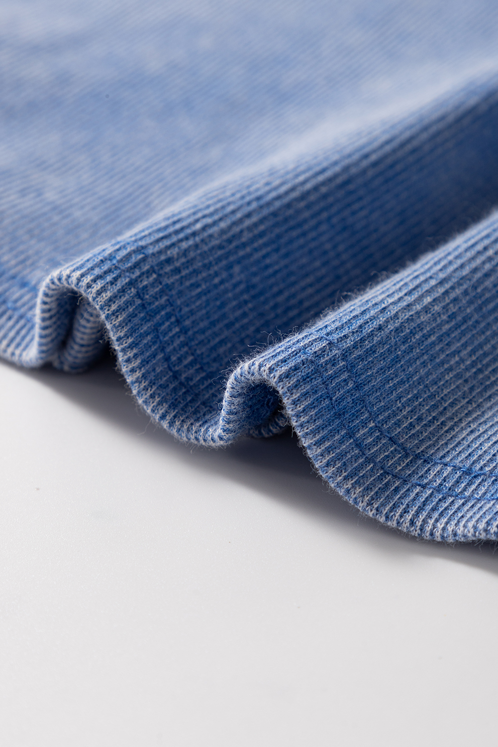 Sky Blue Mineral Wash Ribbed Notch Neck Tank Top - loveforevers