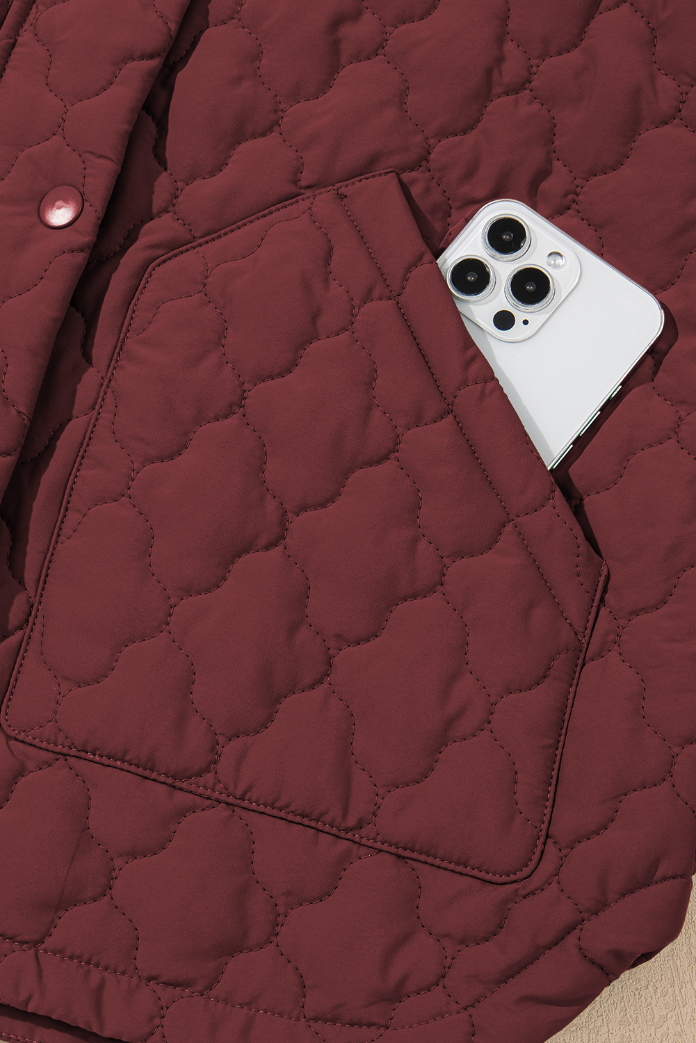 Wild Ginger Flower Shape Quilted Snap Button Zip Up Winter Vest - loveforevers