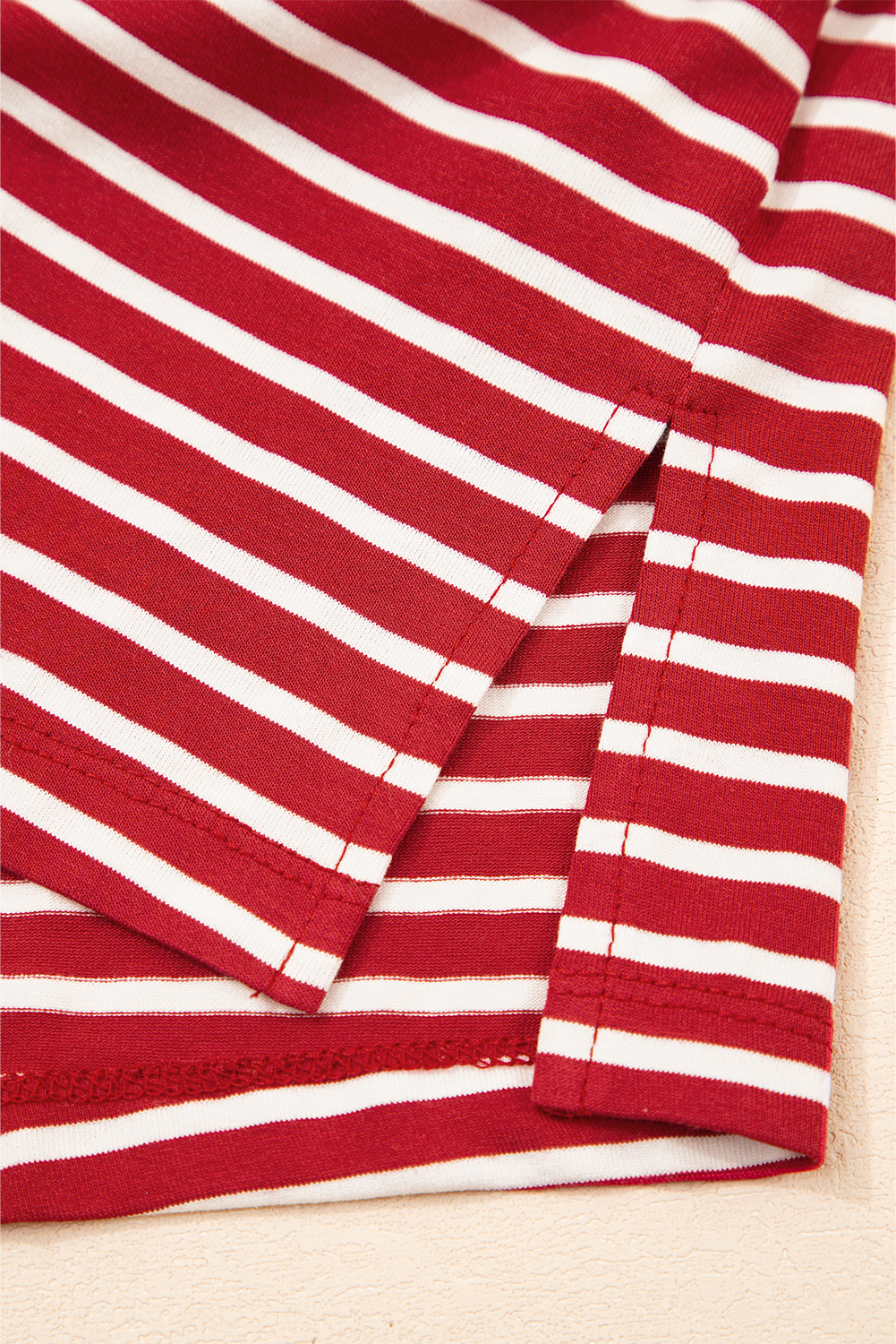 Red Stripe Chest Pocket Patch Round Neck Tank Top - loveforevers