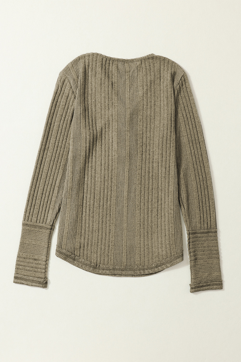 Jungle Green V Neck Buttoned Ribbed Knit Top - loveforevers
