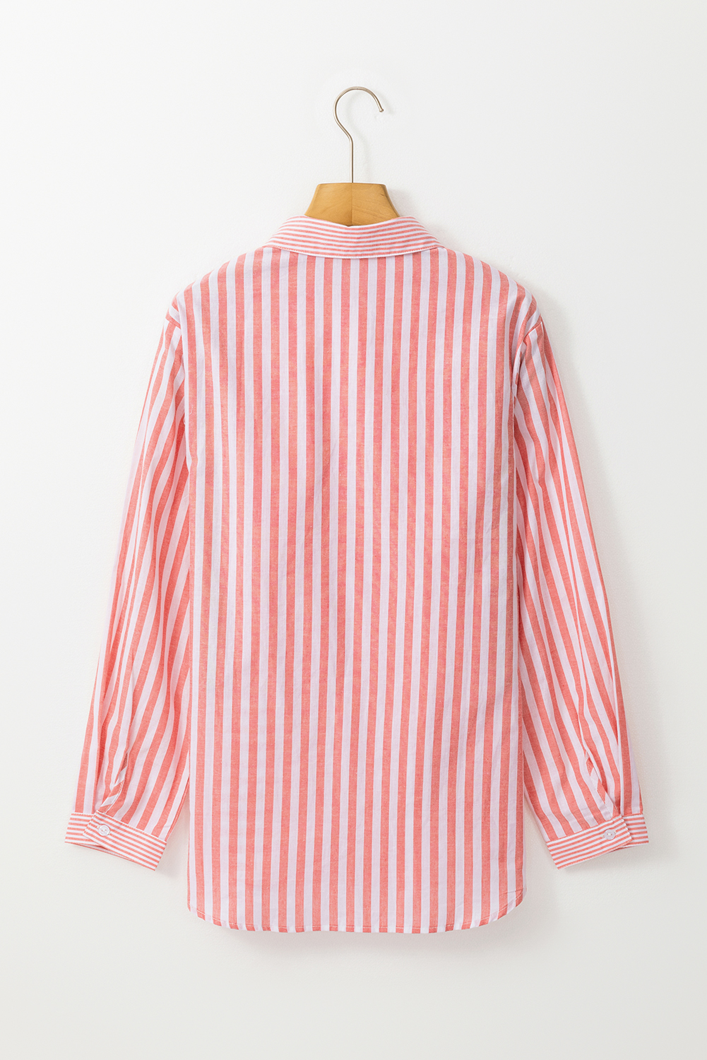 Pink Stripe Buttoned Long Sleeve Casual Shirt - loveforevers