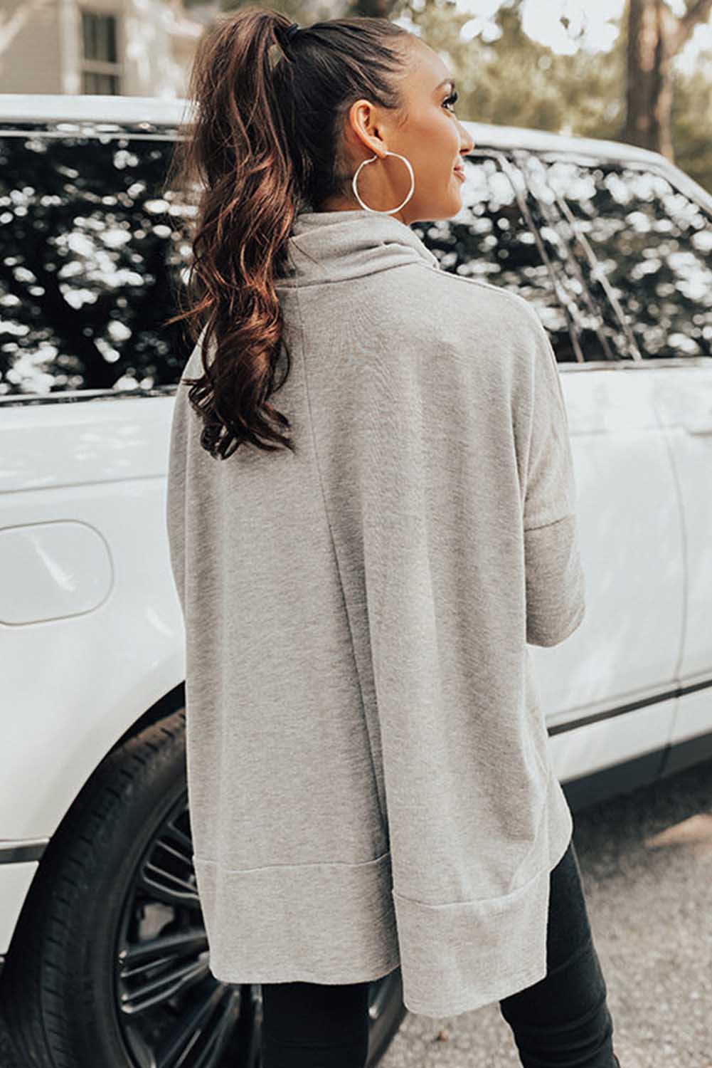 Jungle Green Cowl Neck Shift Tunic Top - loveforevers