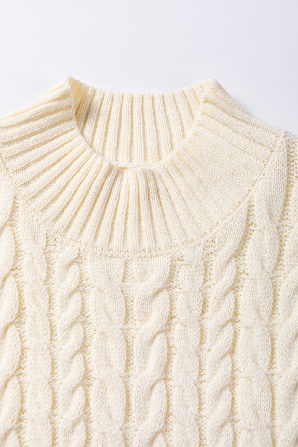 Oatmeal Cable Knit High Neck Sweater Vest - loveforevers