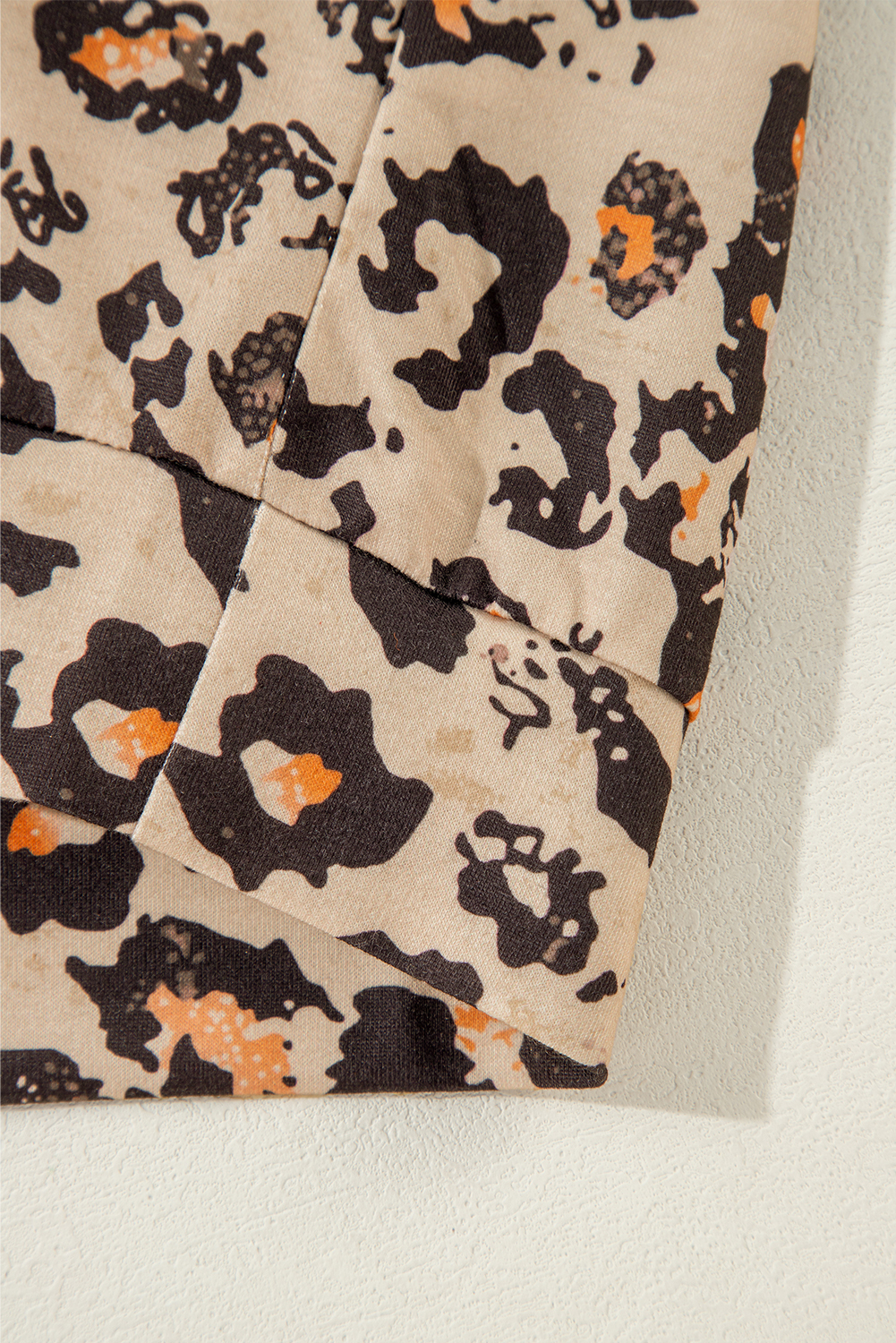 Brown Bleached Halloween Pumpkin Leopard Print Sweatshirt - loveforevers