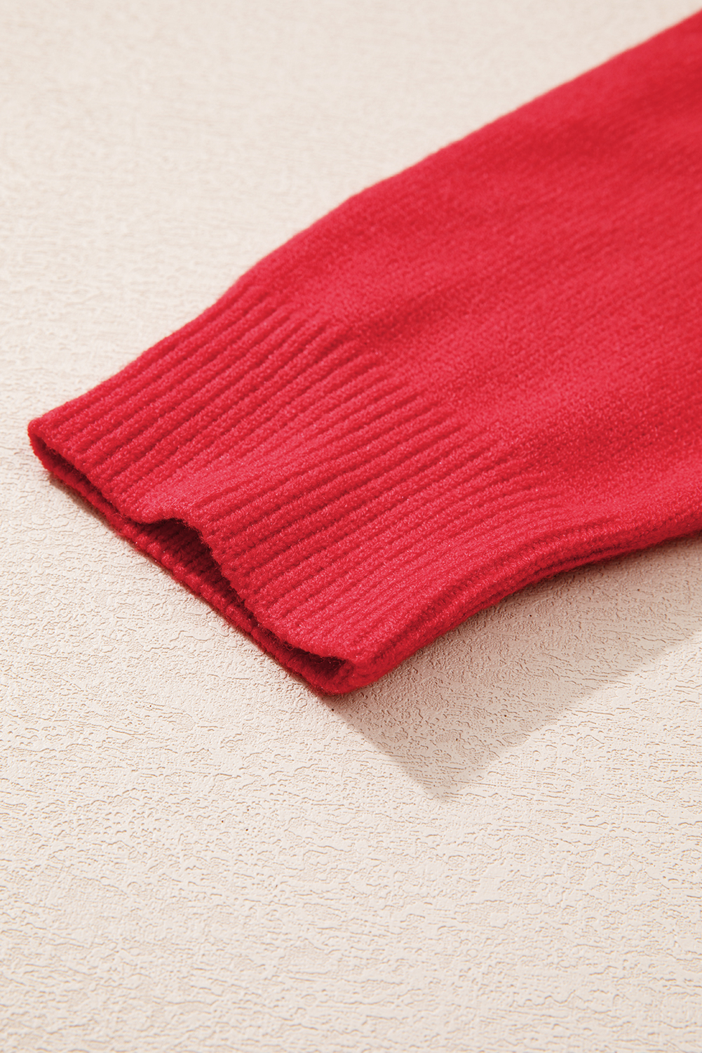 Fiery Red Tinsel Merry Letter Drop Shoulder Baggy Sweater - loveforevers