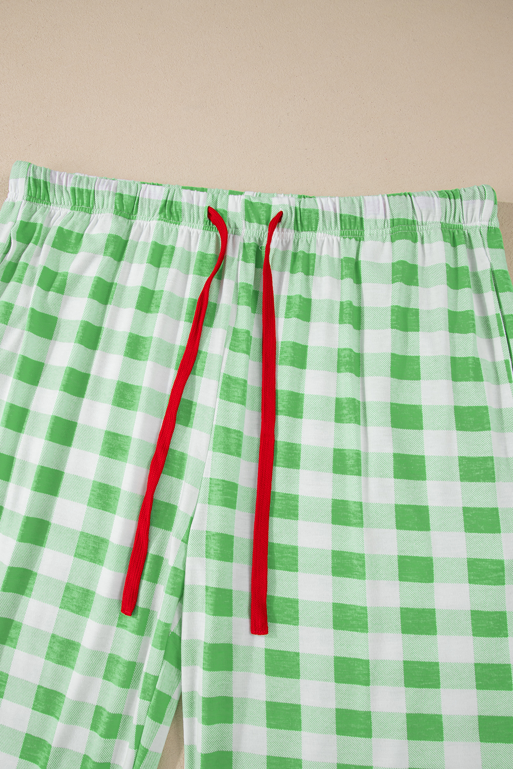 Fiery Red Christmas Plaid Print Shirt and Pants Pajama Set - loveforevers
