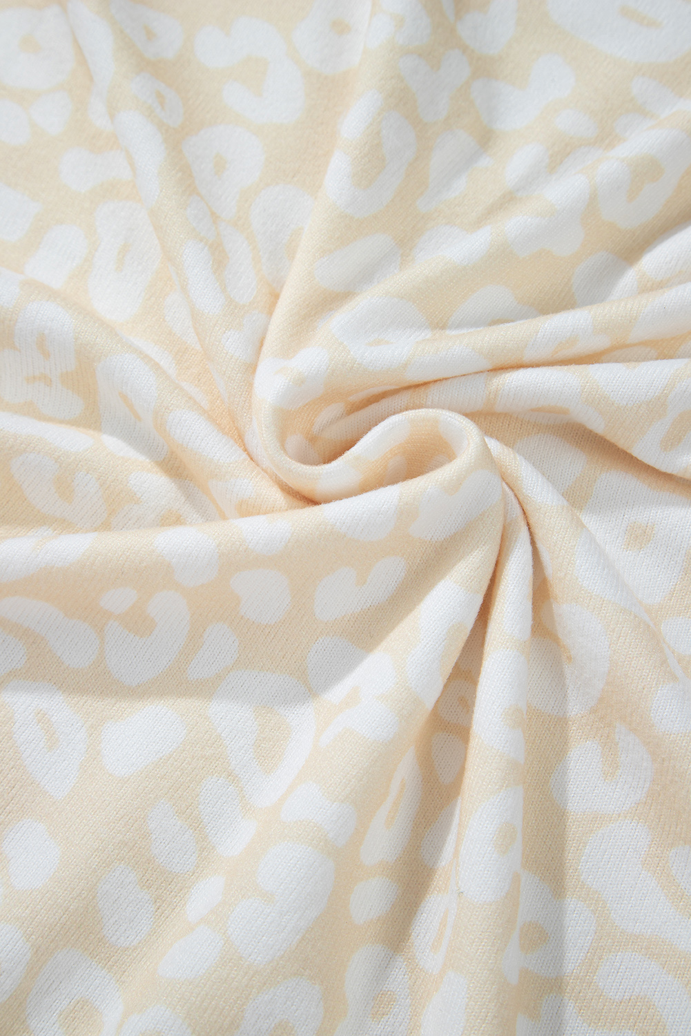 White Cheetah Print Two Piece Loose Fit Cozy Loungewear - loveforevers