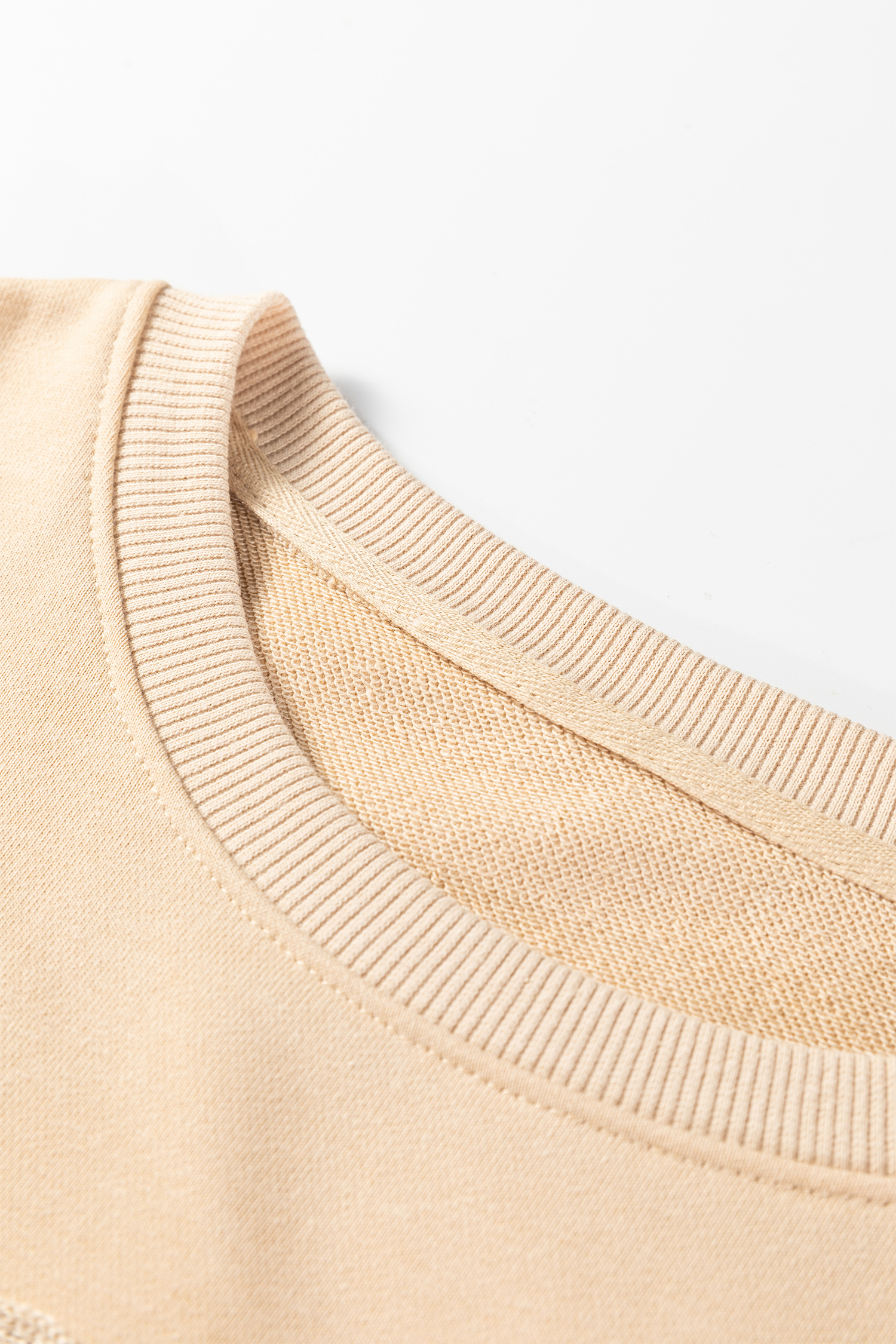 Parchment Embroidered Flower Pattern Drop Shoulder Sweatshirt - loveforevers