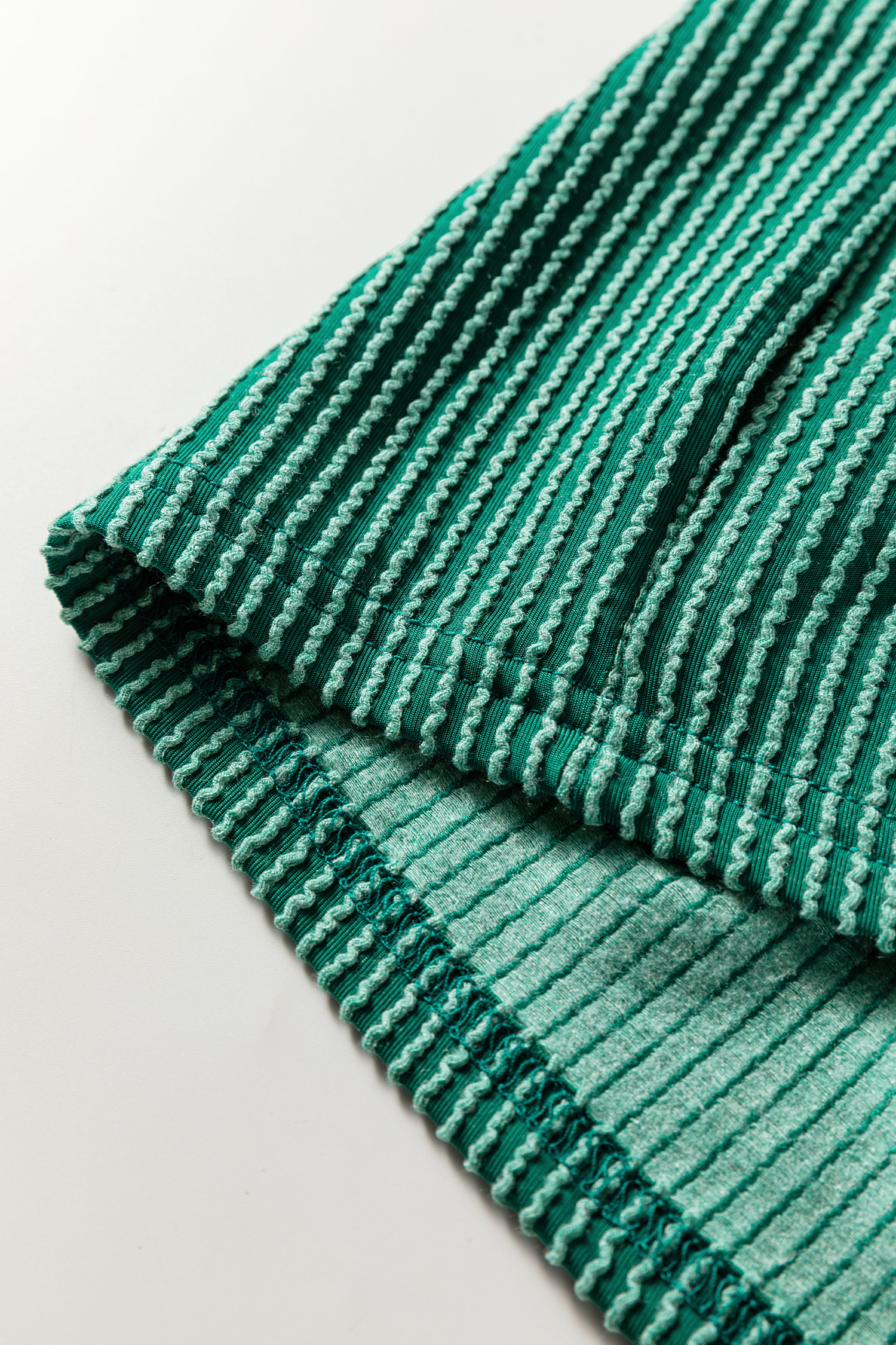 Evergreen Twisted Ribbed Tiered Ruffles Long Sleeve Pullover Top - loveforevers