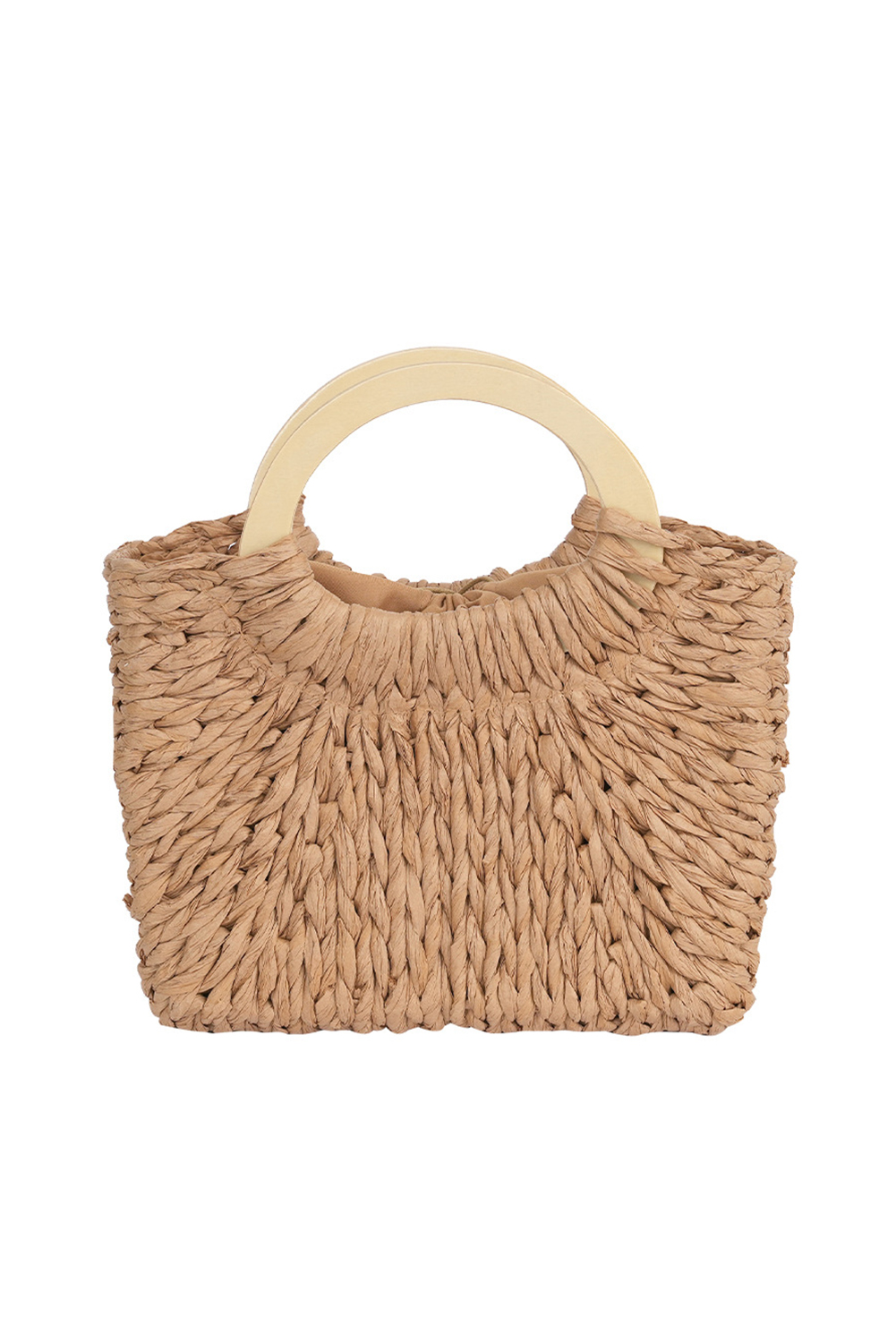 Camel Retro Straw Woven Handle Bag - loveforevers