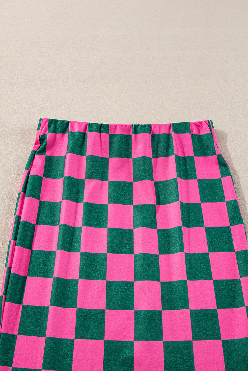 Black 2-Tone Checked Print High Waist Wide Leg Pants - loveforevers