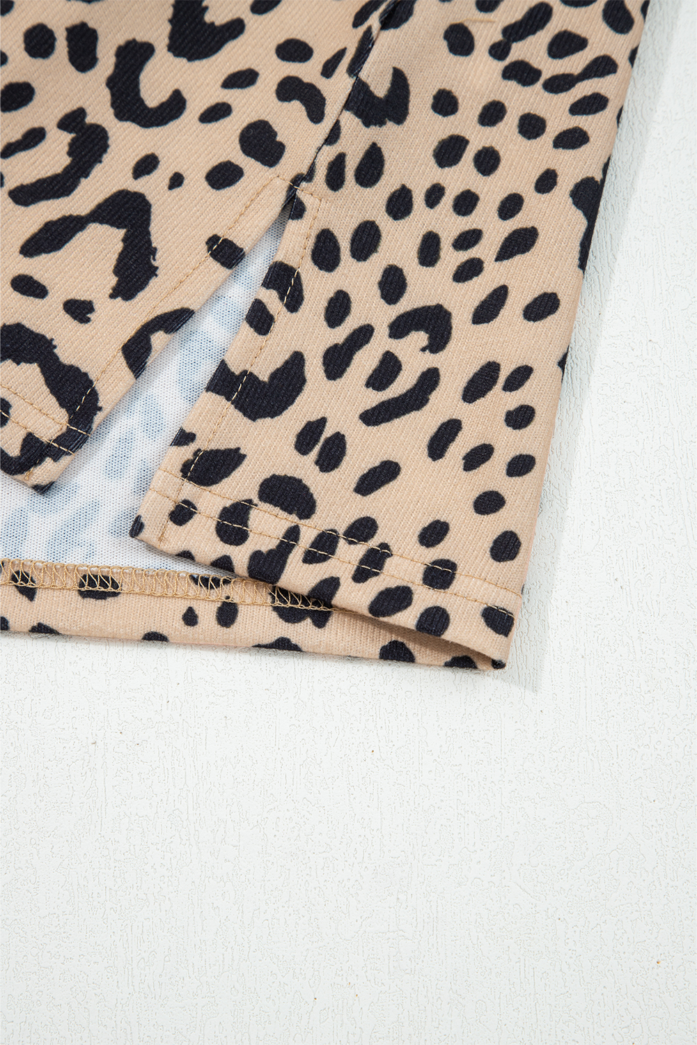 Khaki Leopard Print Long Batwing Sleeve Loose Top - loveforevers
