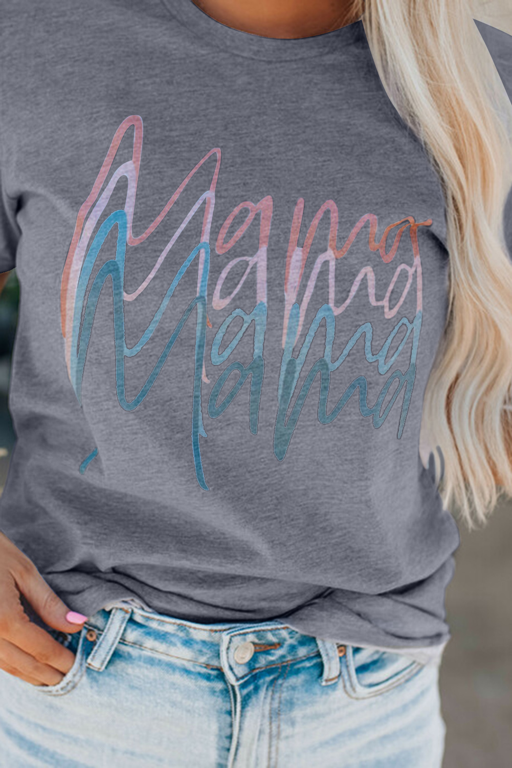 Gray Mama Quadruple Shadows Graphic Tee - loveforevers