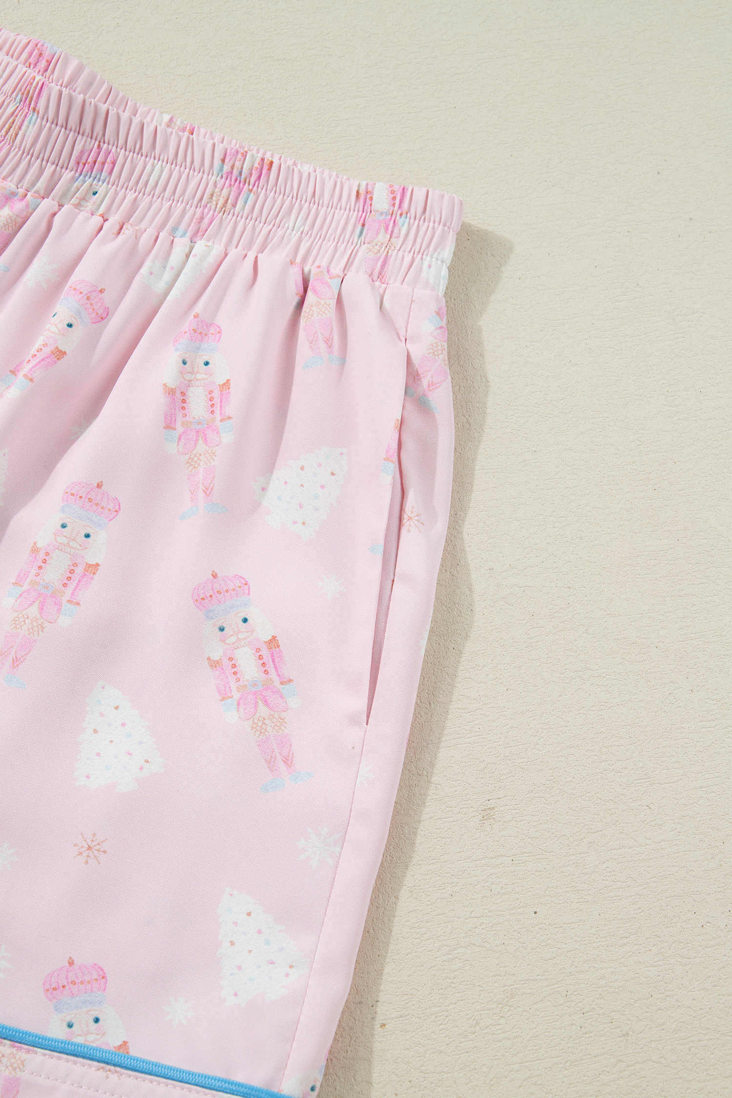 Pink Bow Tie Front Christmas Nutcracker Long Sleeve Shirt Shorts Pajama Set - loveforevers