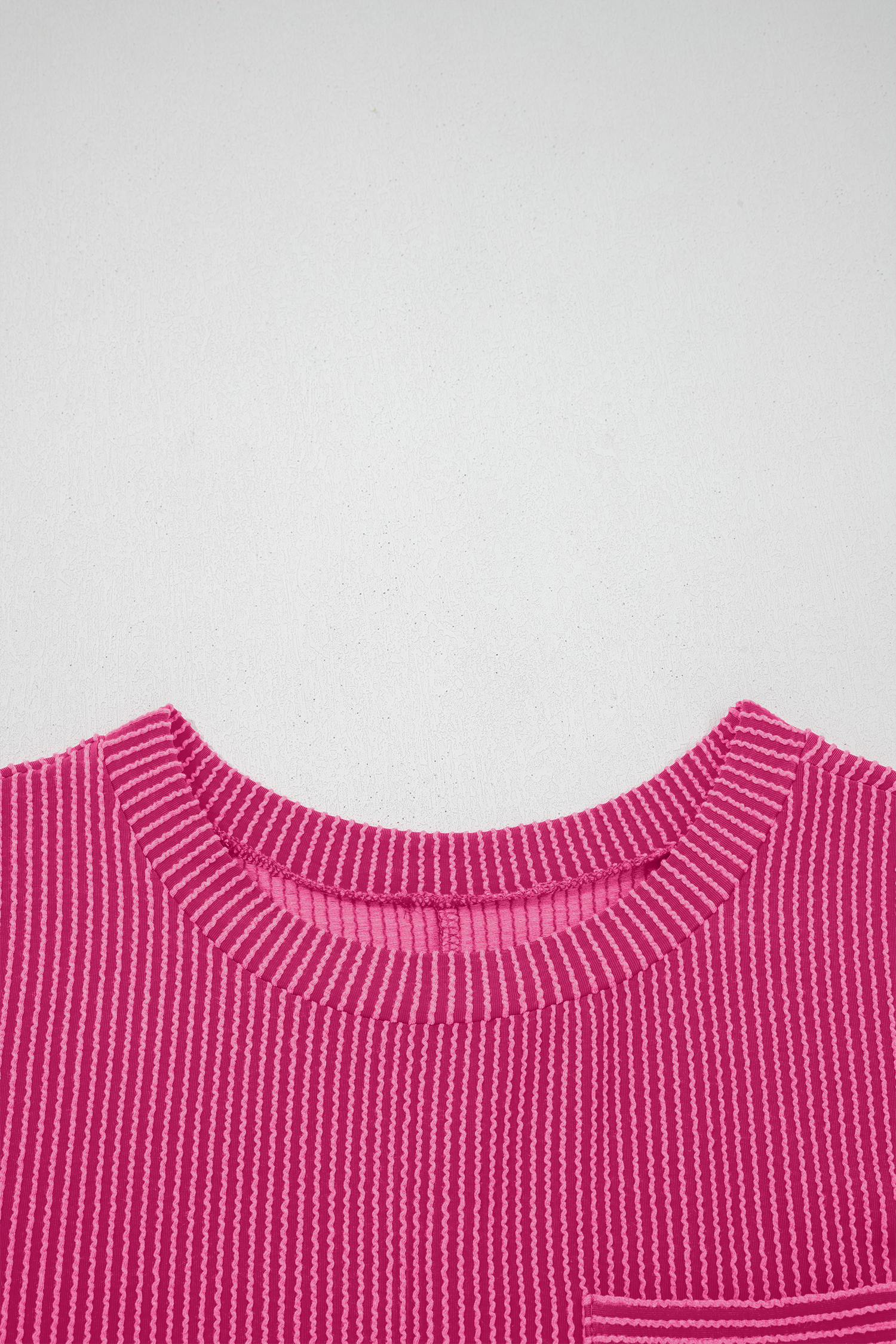Bright Pink Striped Ribbed Knit T-shirt Shift Dress - loveforevers