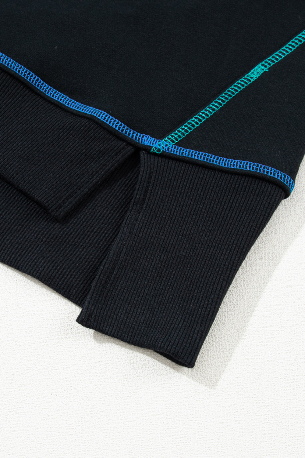 Contrast Stitching Split Baggy Sweatshirt - loveforevers