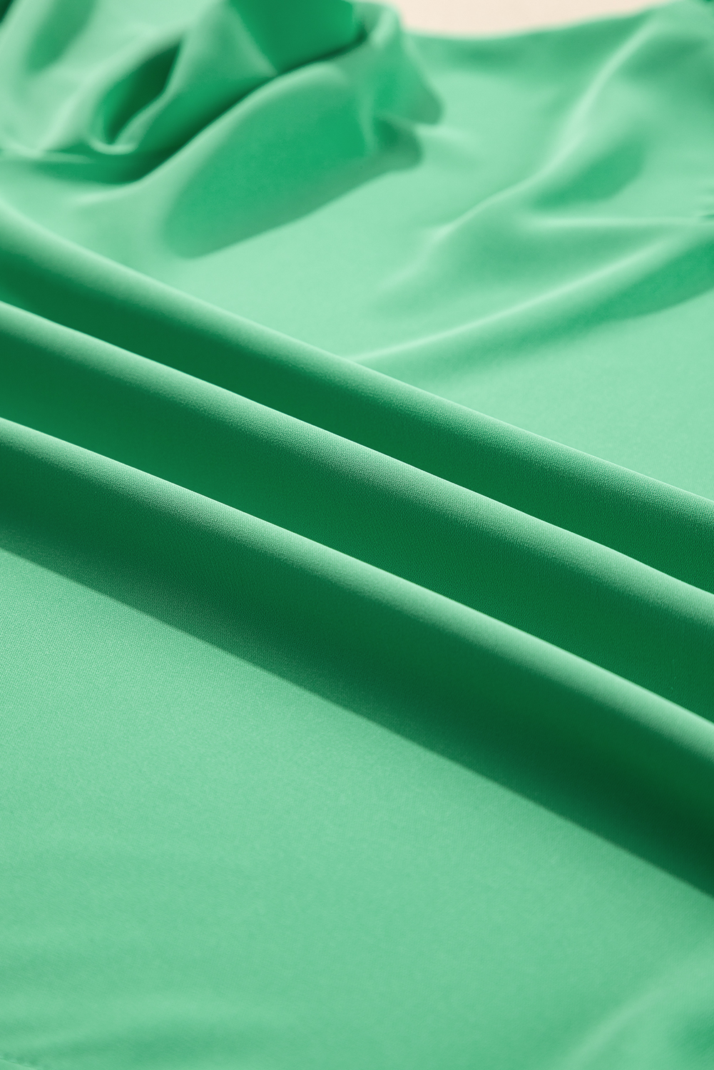 Green Frilly Round Neck Wide Half Sleeve Blouse - loveforevers