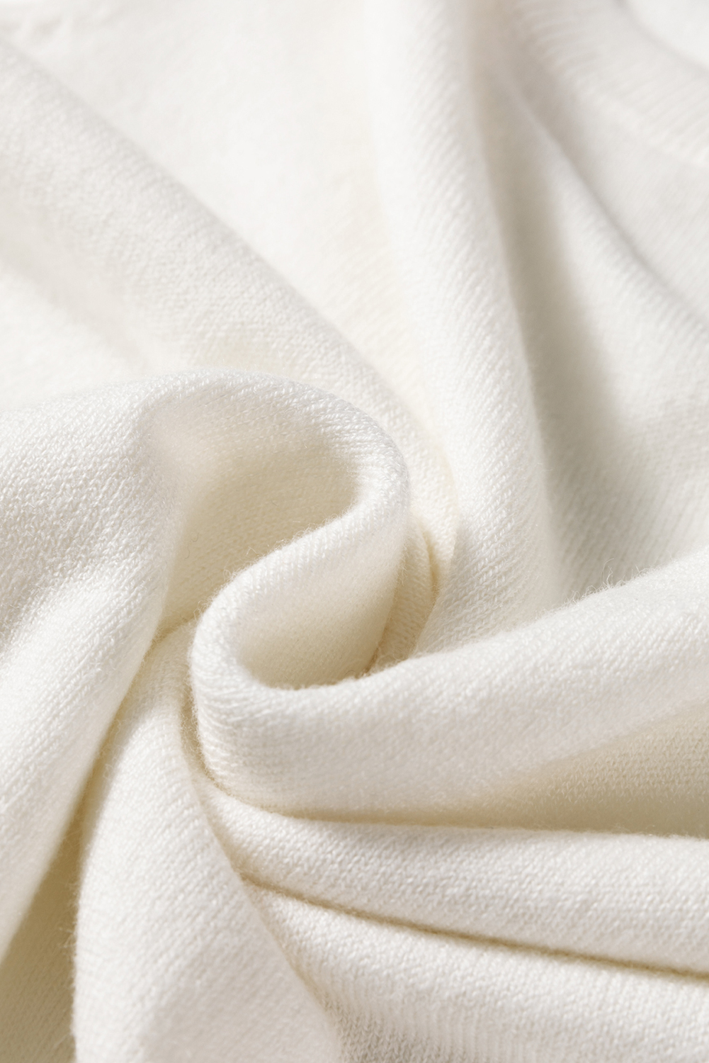 White Button Split Cuffs Round Neck Slim Sweater - loveforevers