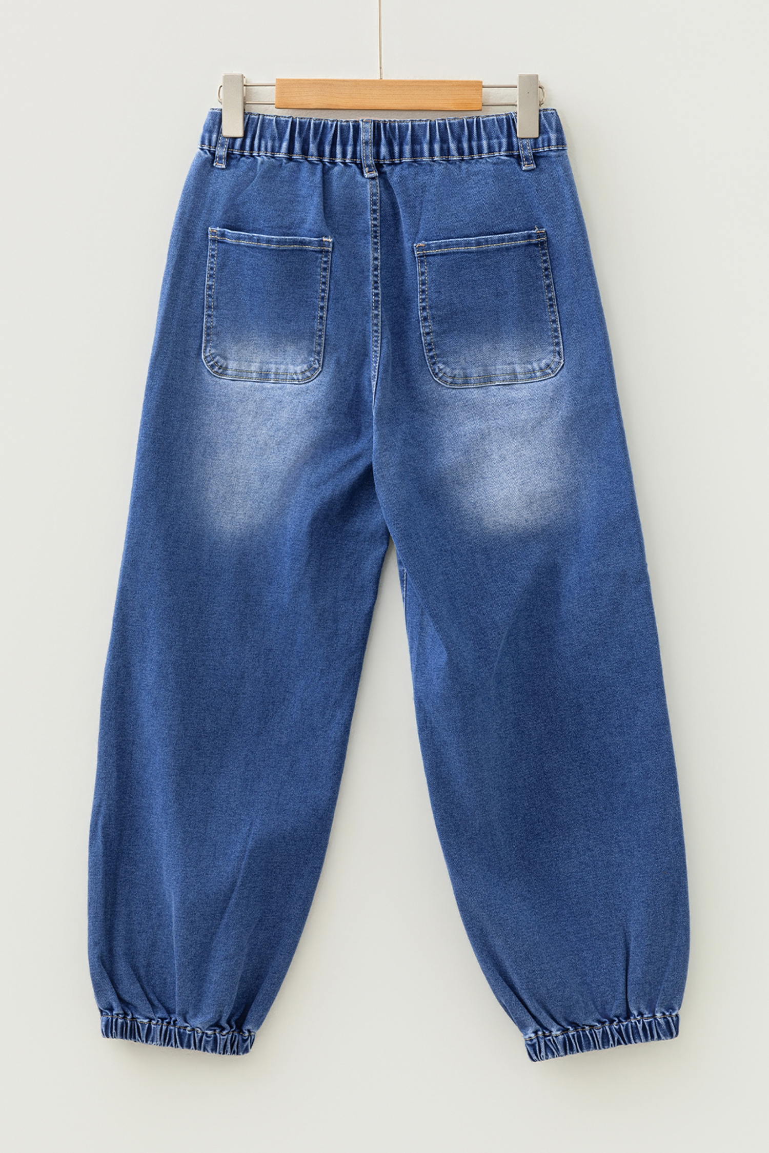 Dusk Blue Loose Straight Leg Cropped High Waist Jeans - loveforevers