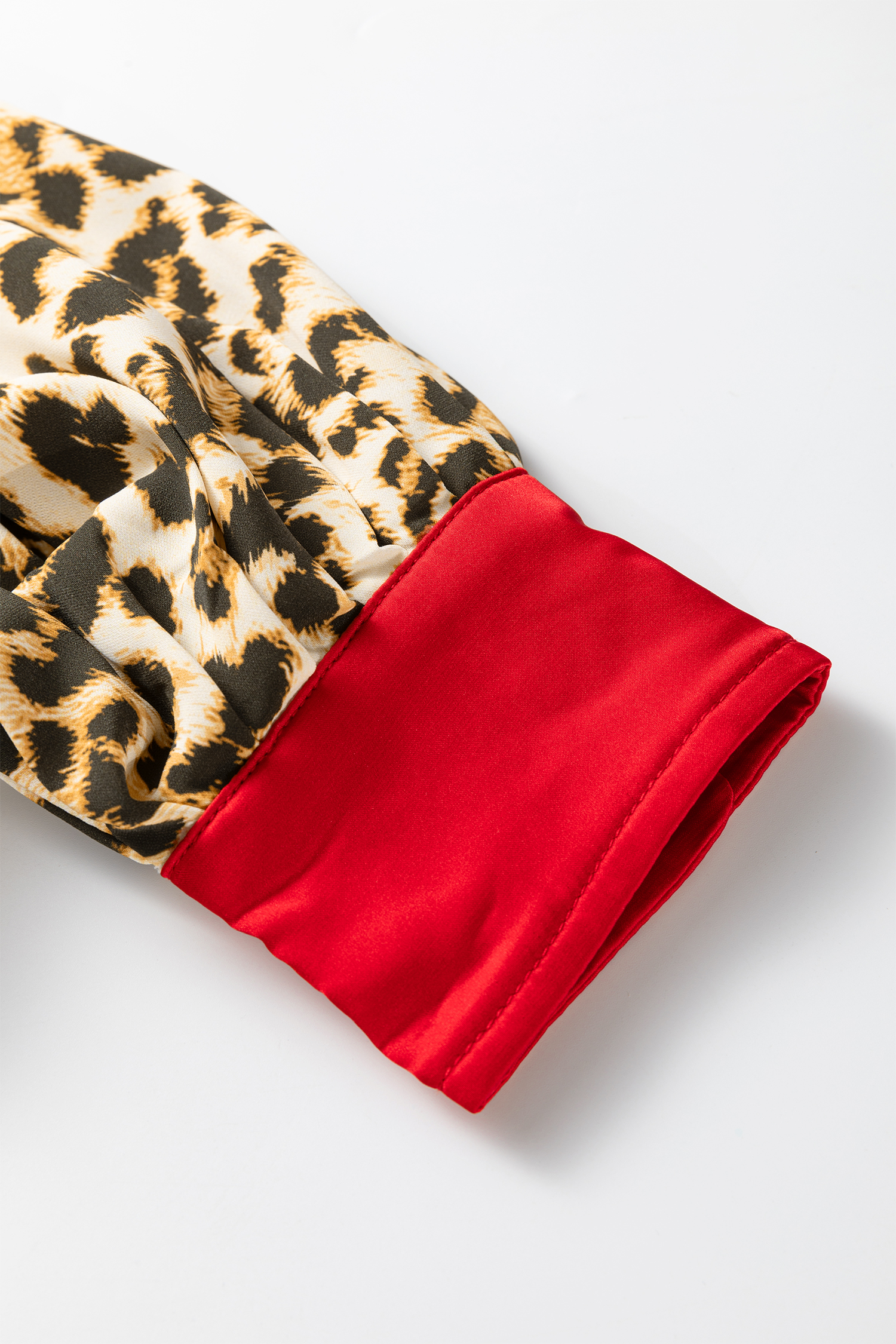 Khaki Contrast Edge Leopard Shirt - loveforevers