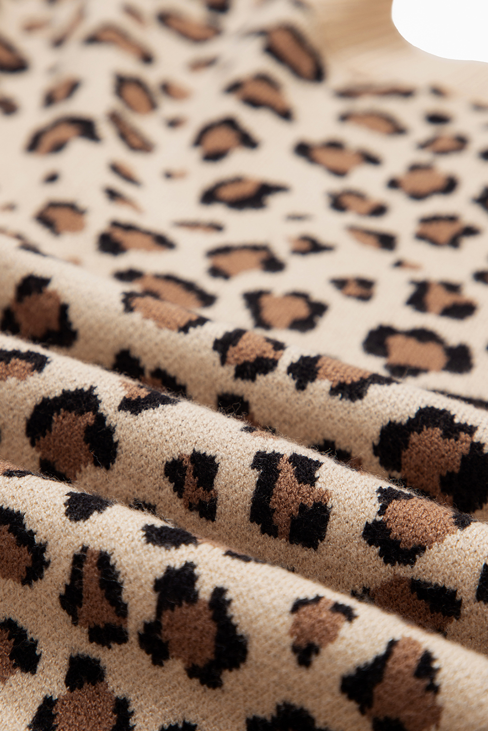 Khaki Leopard Print Dolman Sleeve Sweater - loveforevers