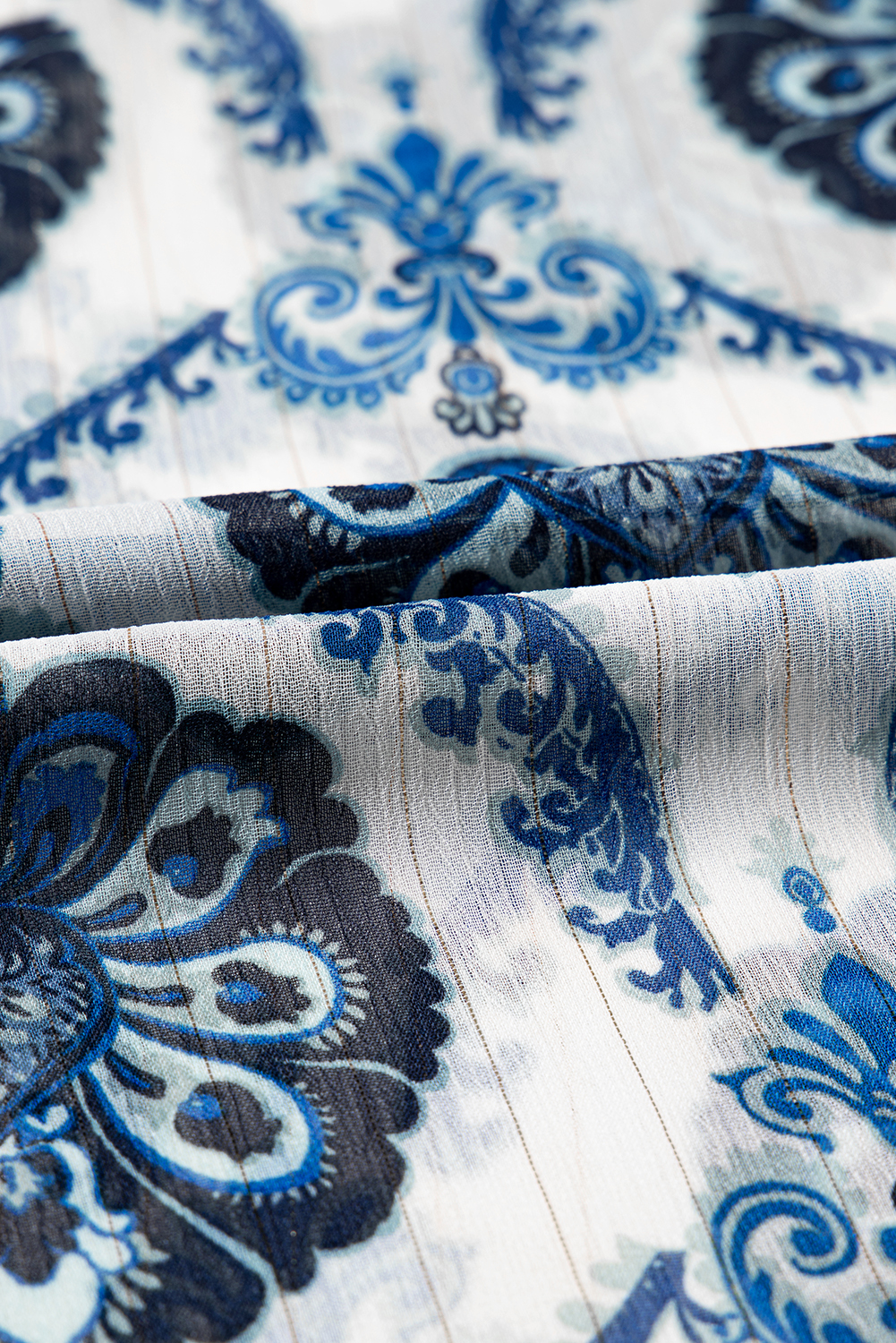 Blue Tribal Pattern Buttoned Front Loose Shirt - loveforevers