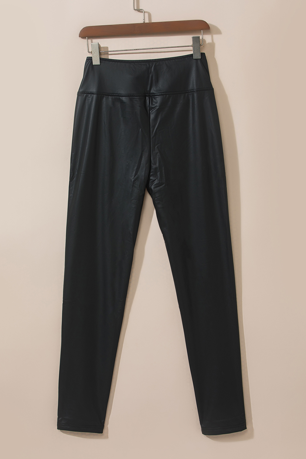 Black Faux Leather Skinny Leggings - loveforevers