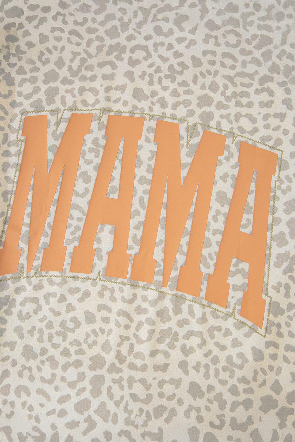 Yellow MAMA Letter Graphic Leopard Loose Tee - loveforevers