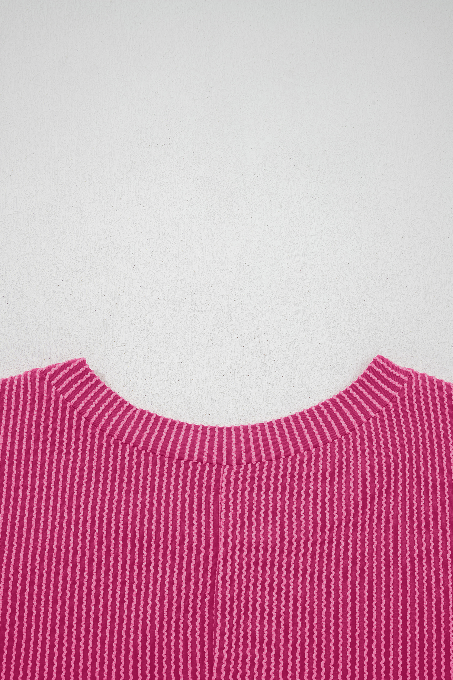 Bright Pink Striped Ribbed Knit T-shirt Shift Dress - loveforevers