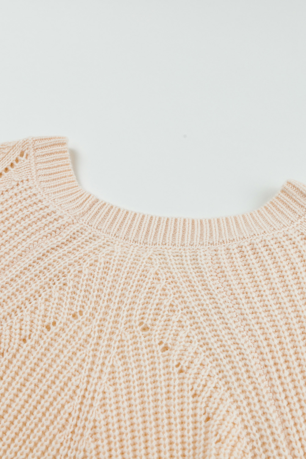 Black Hollow-out Puffy Sleeve Knit Sweater - loveforevers