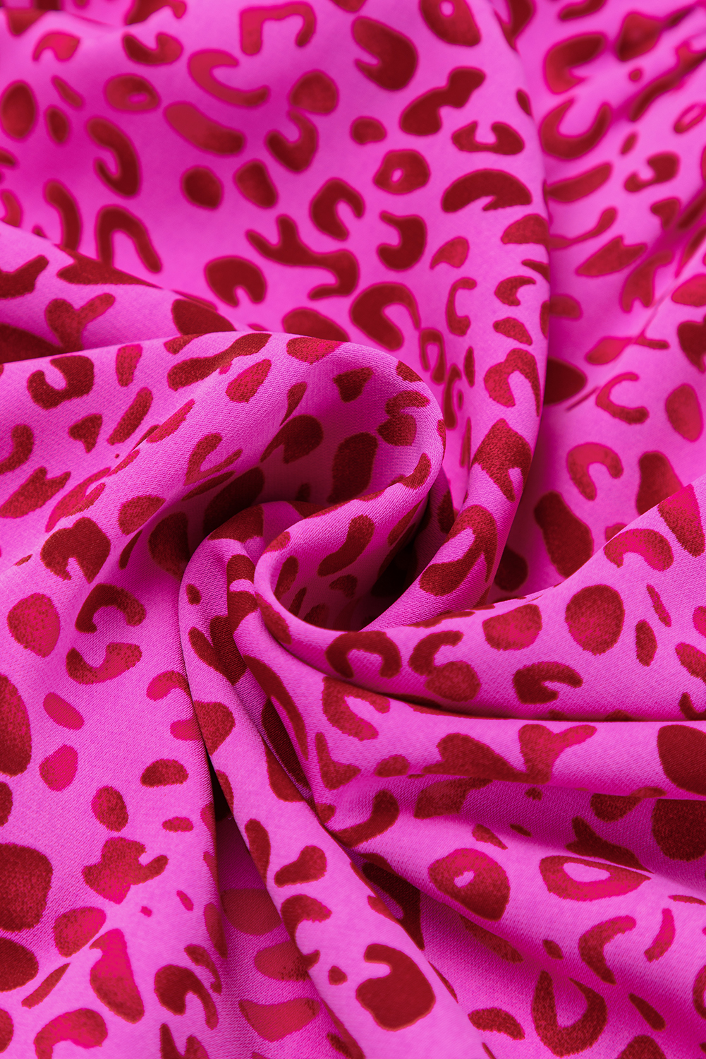 Rose Red Leopard Print Ruffled Trim Tiered Maxi Dress - loveforevers