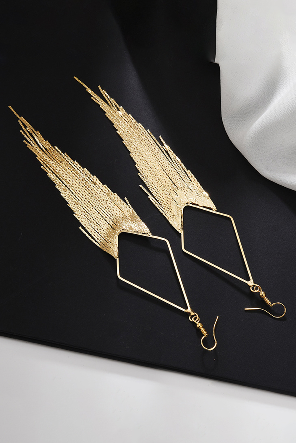 Gold Tassel Long Chain Dangle Earrings - loveforevers