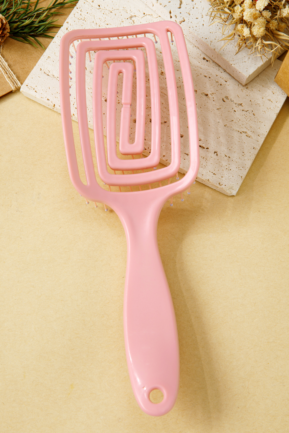 Gossamer Pink ABS Fluffy Hair Volume Comb - loveforevers