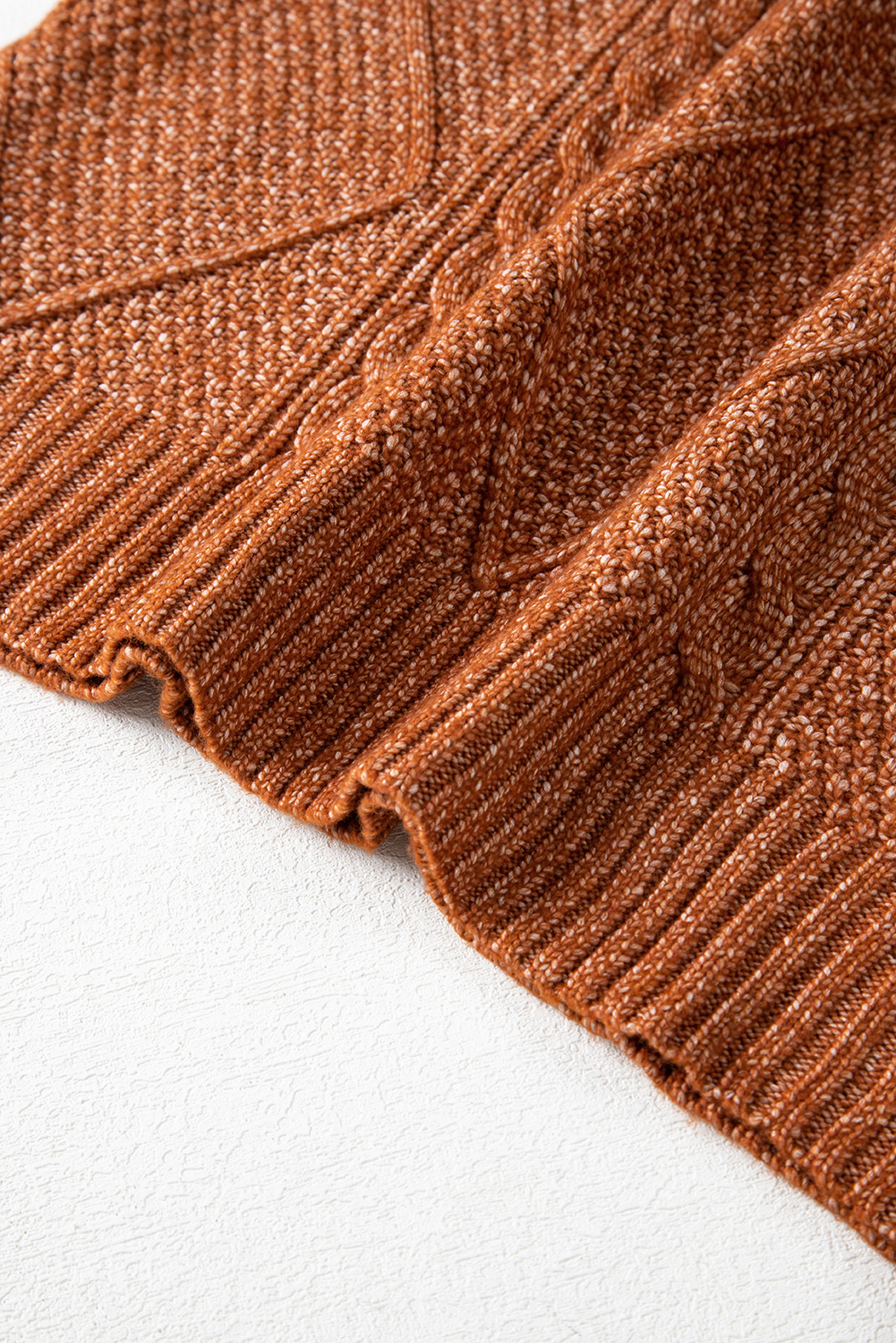 Parchment Cable Knit Drop Shoulder Loose Fit Sweater Dress - loveforevers