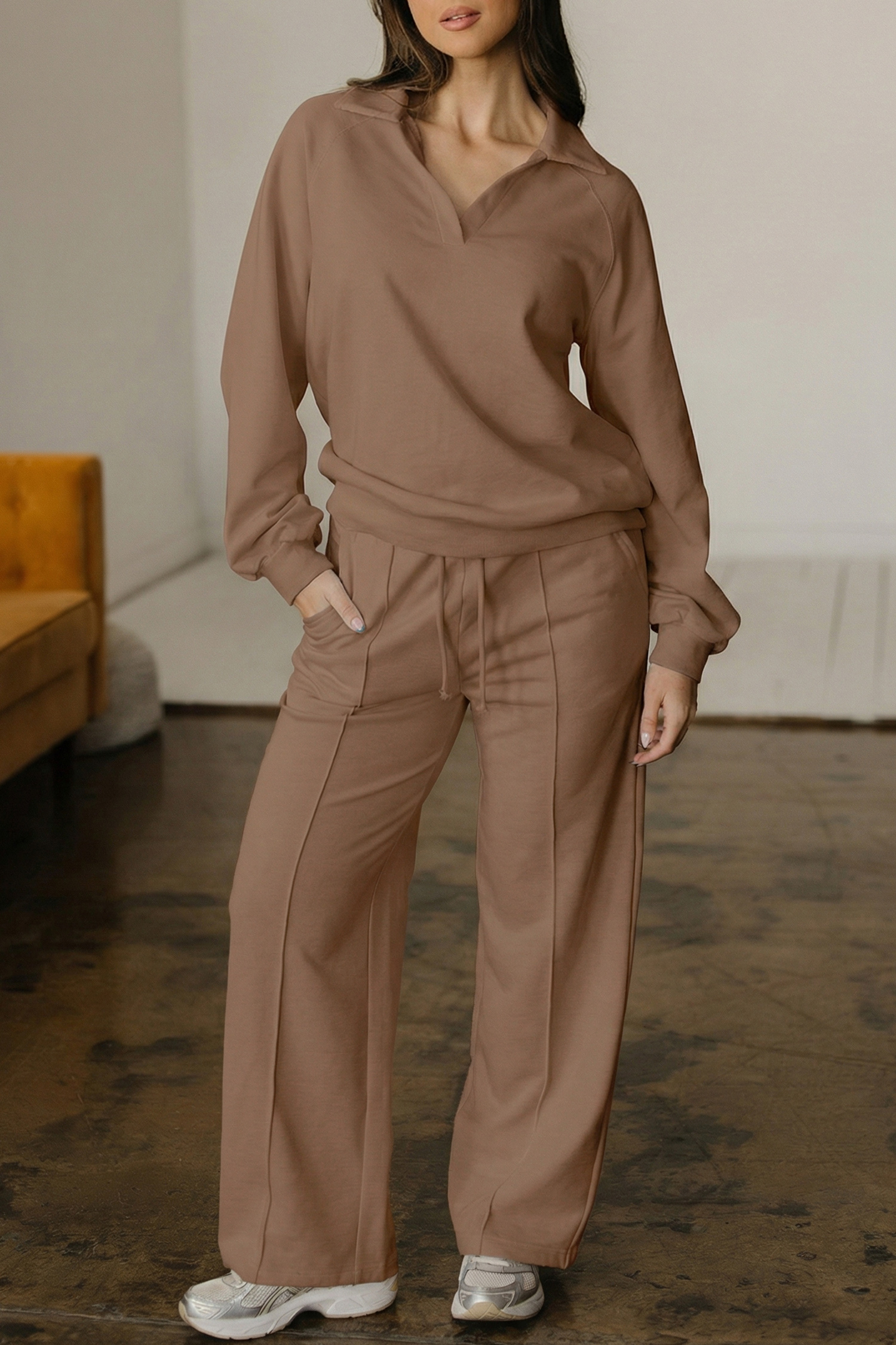 Light Grey Polo Tee Casual Pant Set - loveforevers