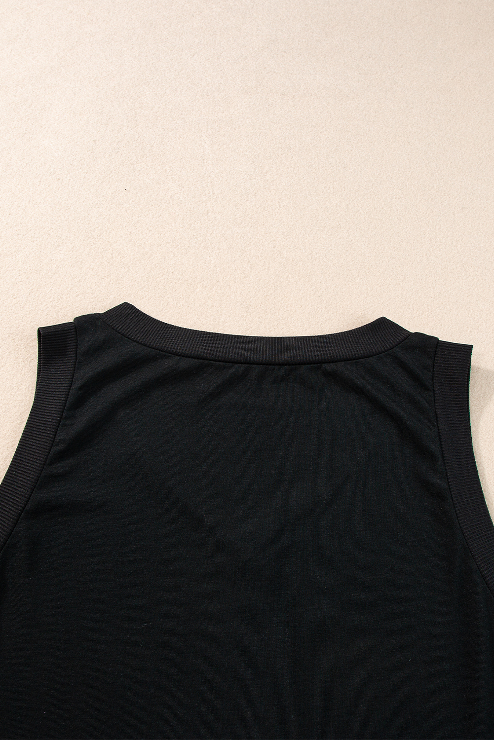 Black Ribbed V Neck Tank - loveforevers