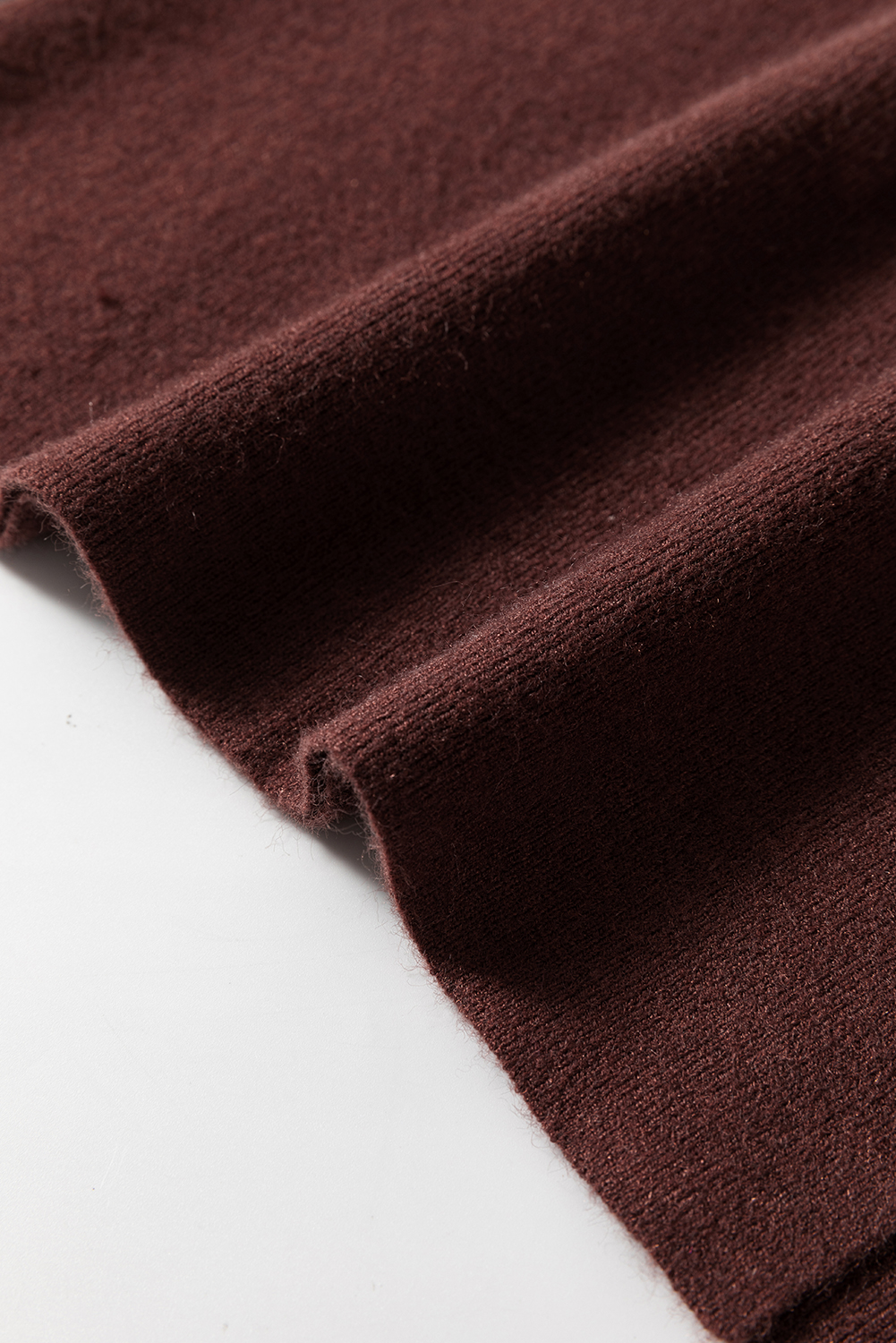 Coffee Slim Fit Mock Neck Side Slit Sweater Dress - loveforevers