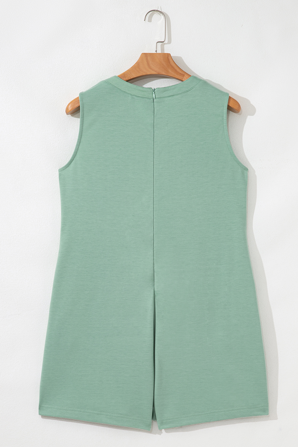 Smoke Green Tie V Neck Pintuck Sleeveless Loose Romper - loveforevers