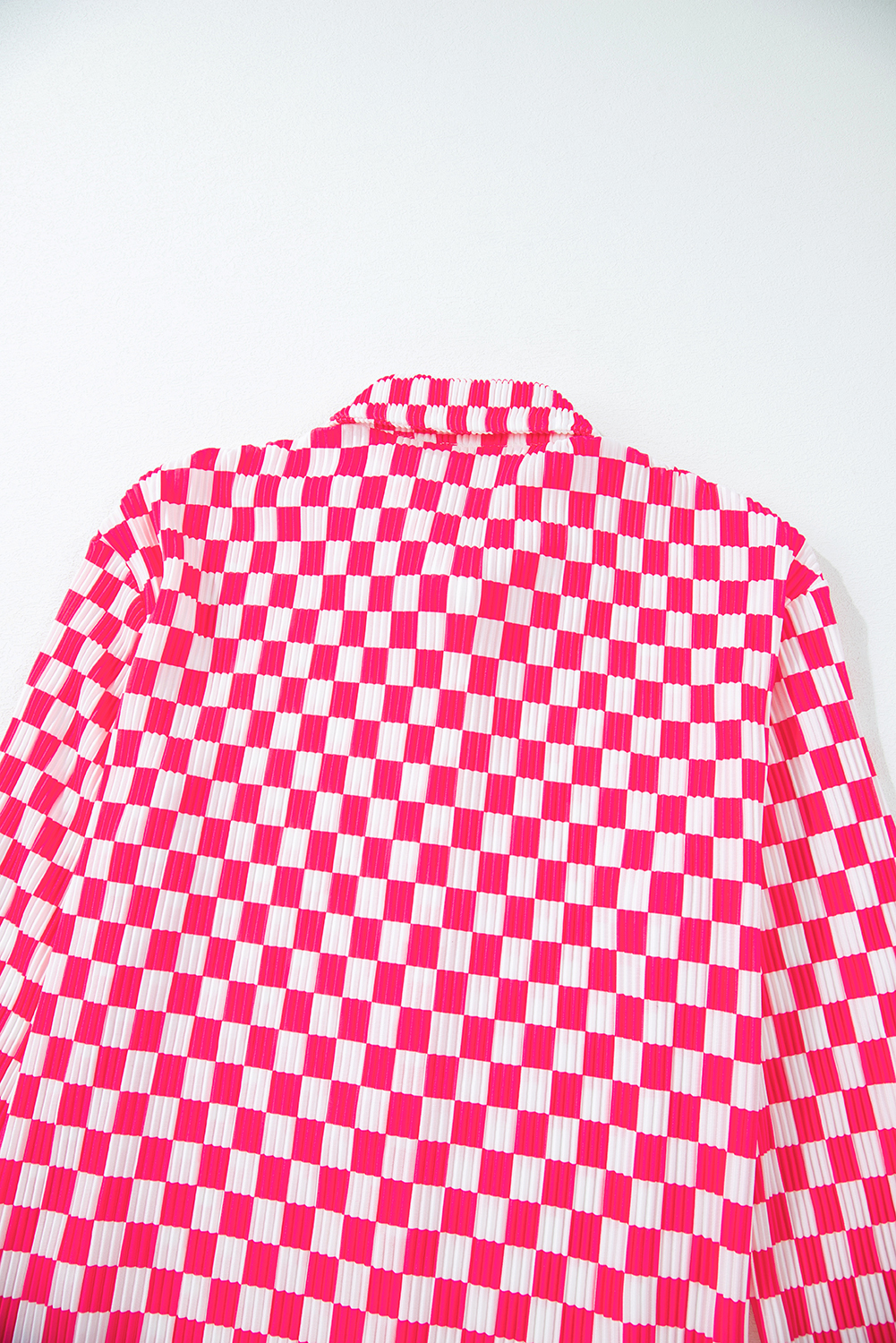 Pink Checkered Buttoned Shirt and High Waist Pants Pajama Set - loveforevers