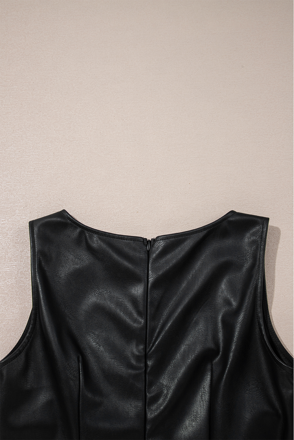 Wild Ginger  Vegan Leather Sleeveless Mini Dress - loveforevers