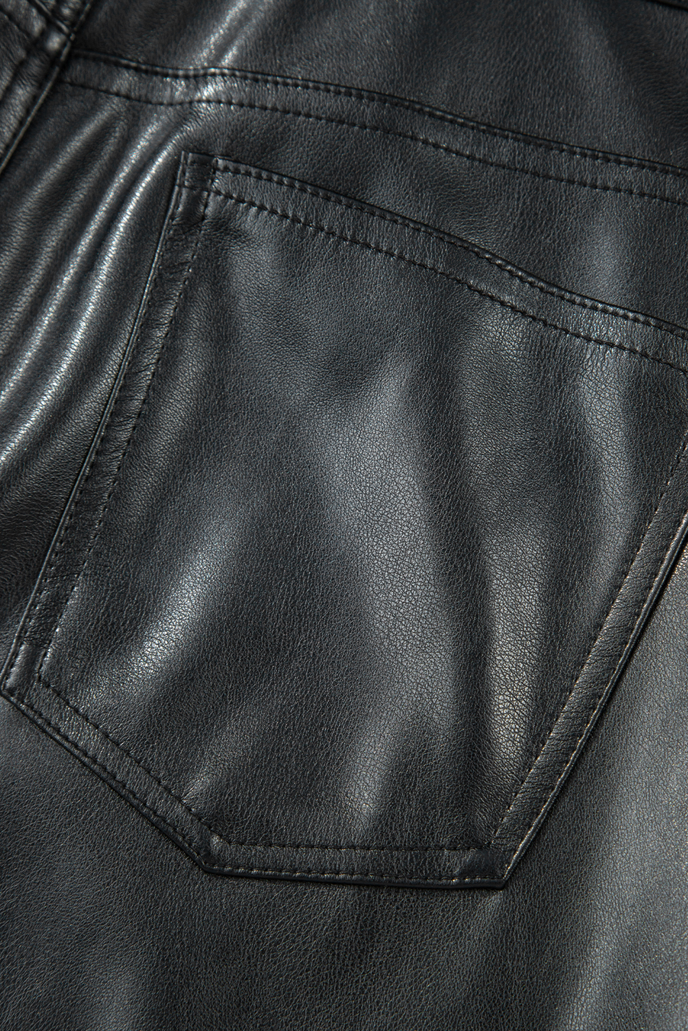 Black Faux Leather Side Slit Maxi Skirt - loveforevers