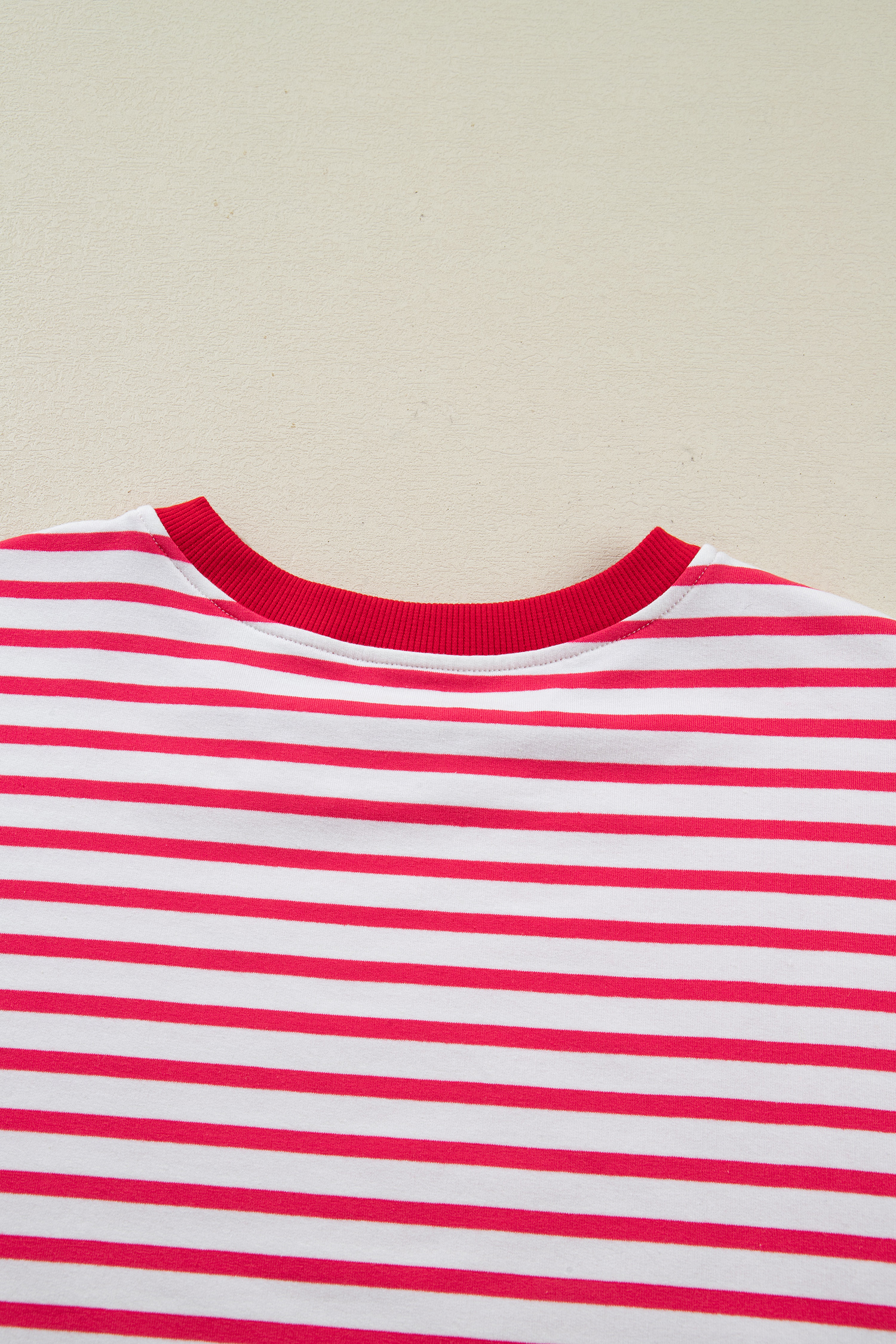 Red Stripe Drop Shoulder Half Sleeve T Shirt - loveforevers