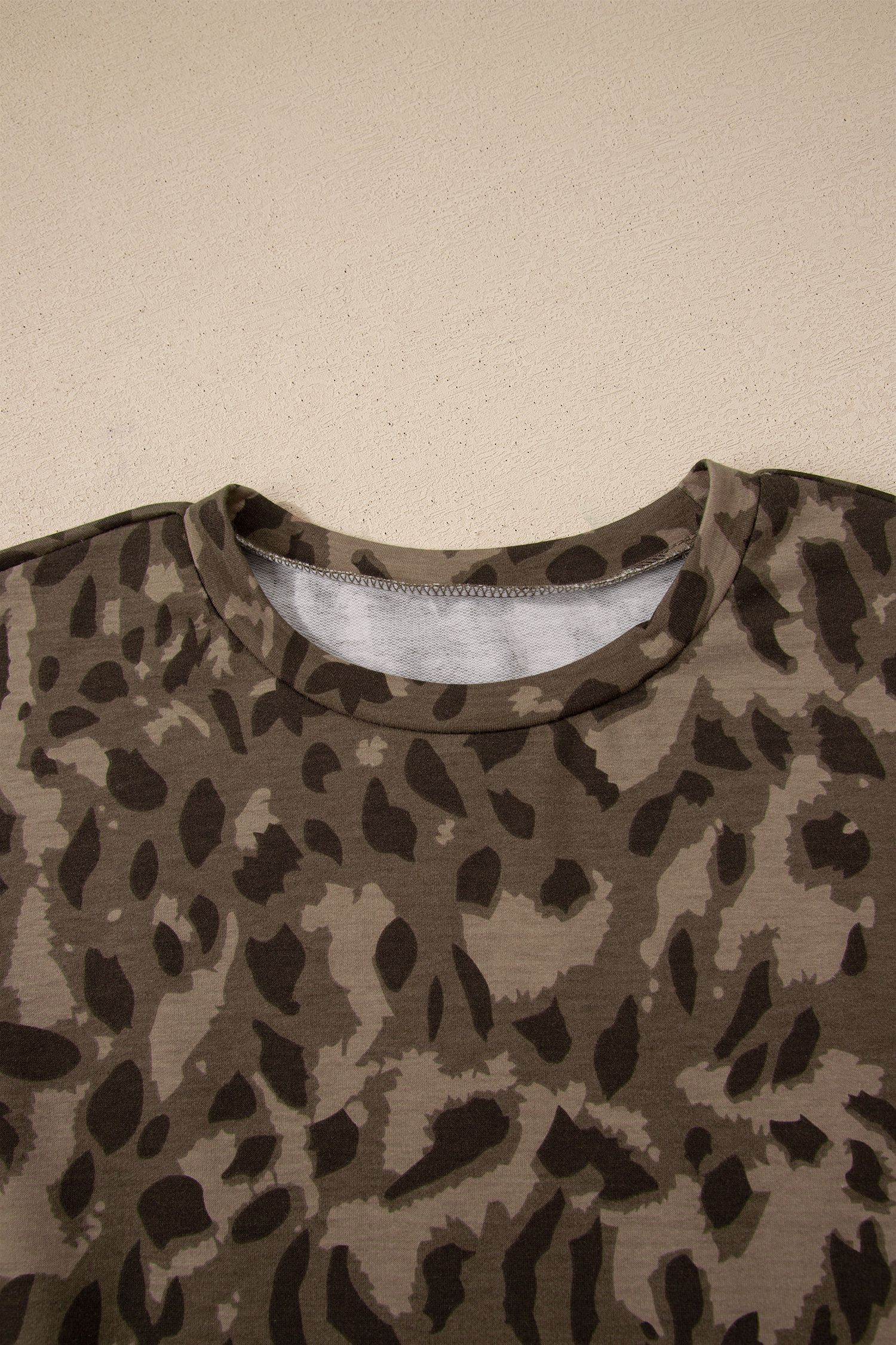 Brown Leopard Loose Tee Drawstring Waist Barrel Pants Set - loveforevers