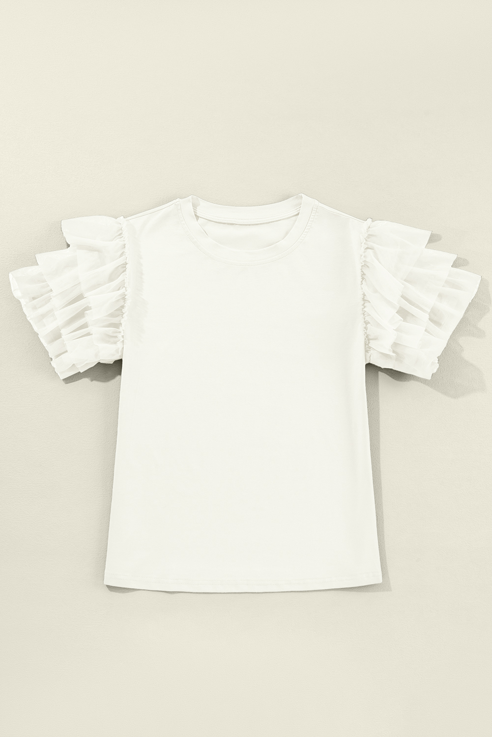 Dark Green Tulle Ruffle Sleeve Blouse - loveforevers