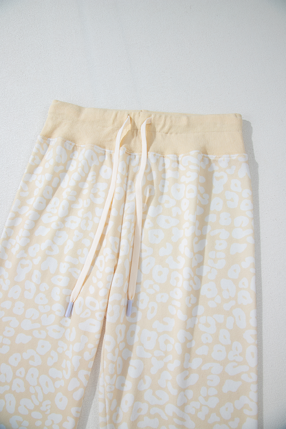 White Cheetah Print Two Piece Loose Fit Cozy Loungewear - loveforevers