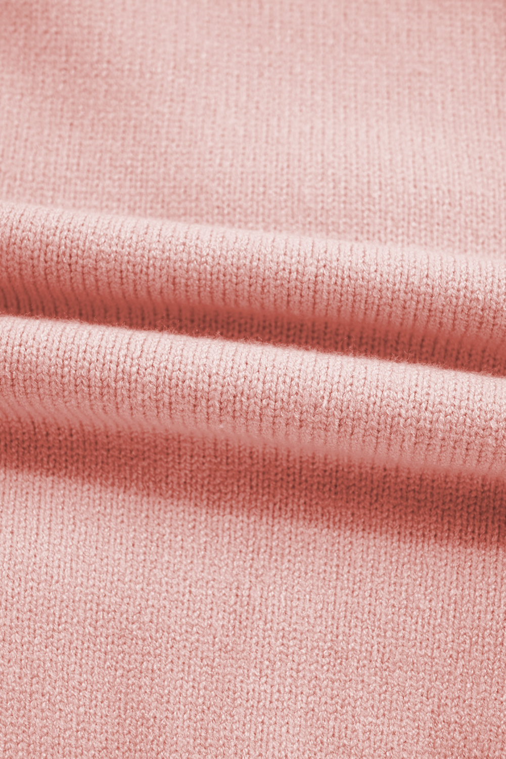 Light Pink Ruffled Bowknot Ribbed Trim Long Sleeve Sweater - loveforevers
