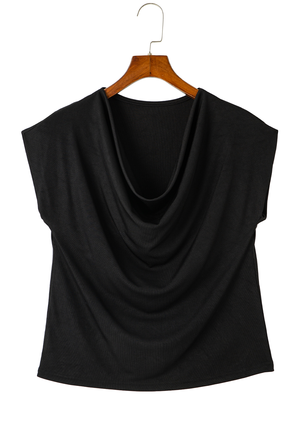 Black Cowl Neck Bat Sleeve T Shirt - loveforevers