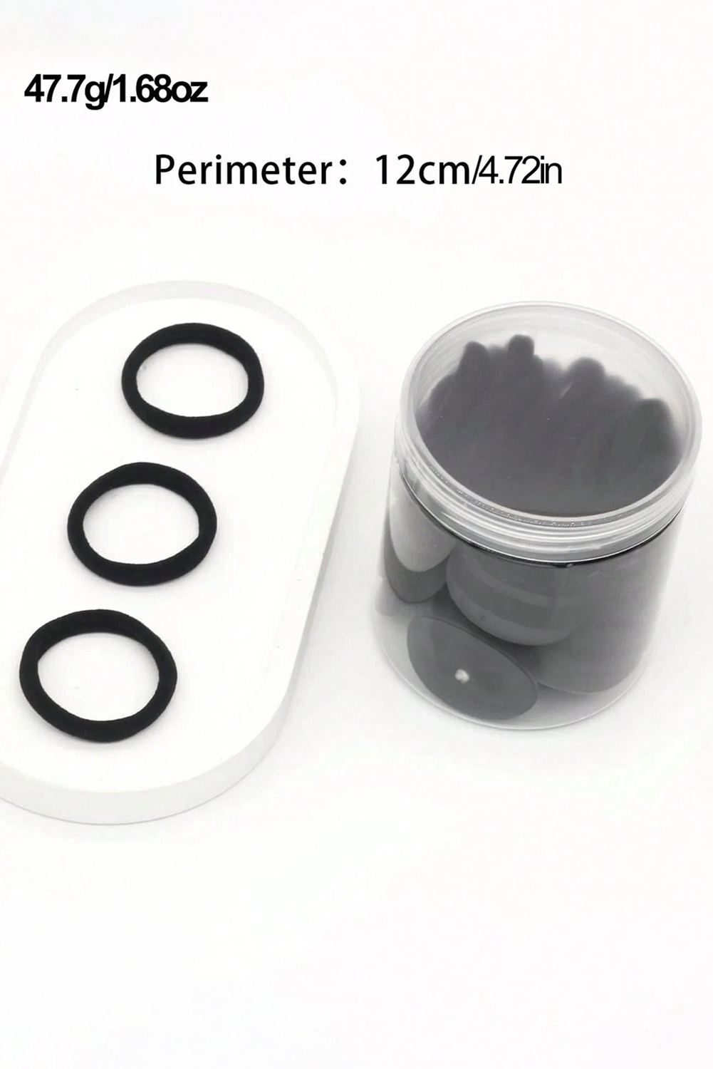 Black 50pcs/box Solid Simple High Elastic Hair Ties - loveforevers