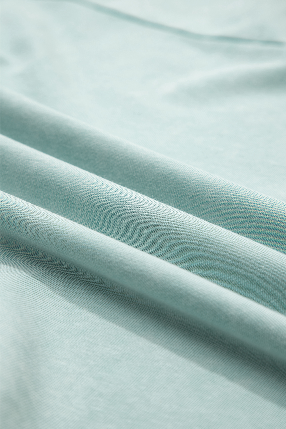Mist Blue Mineral Wash Exposed Seam Buttoned V Neck Pullover Top - loveforevers